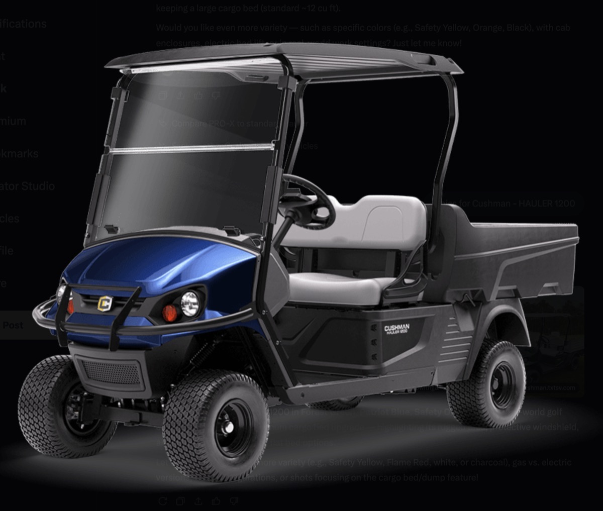 Cushman Hauler 1200 dash detail