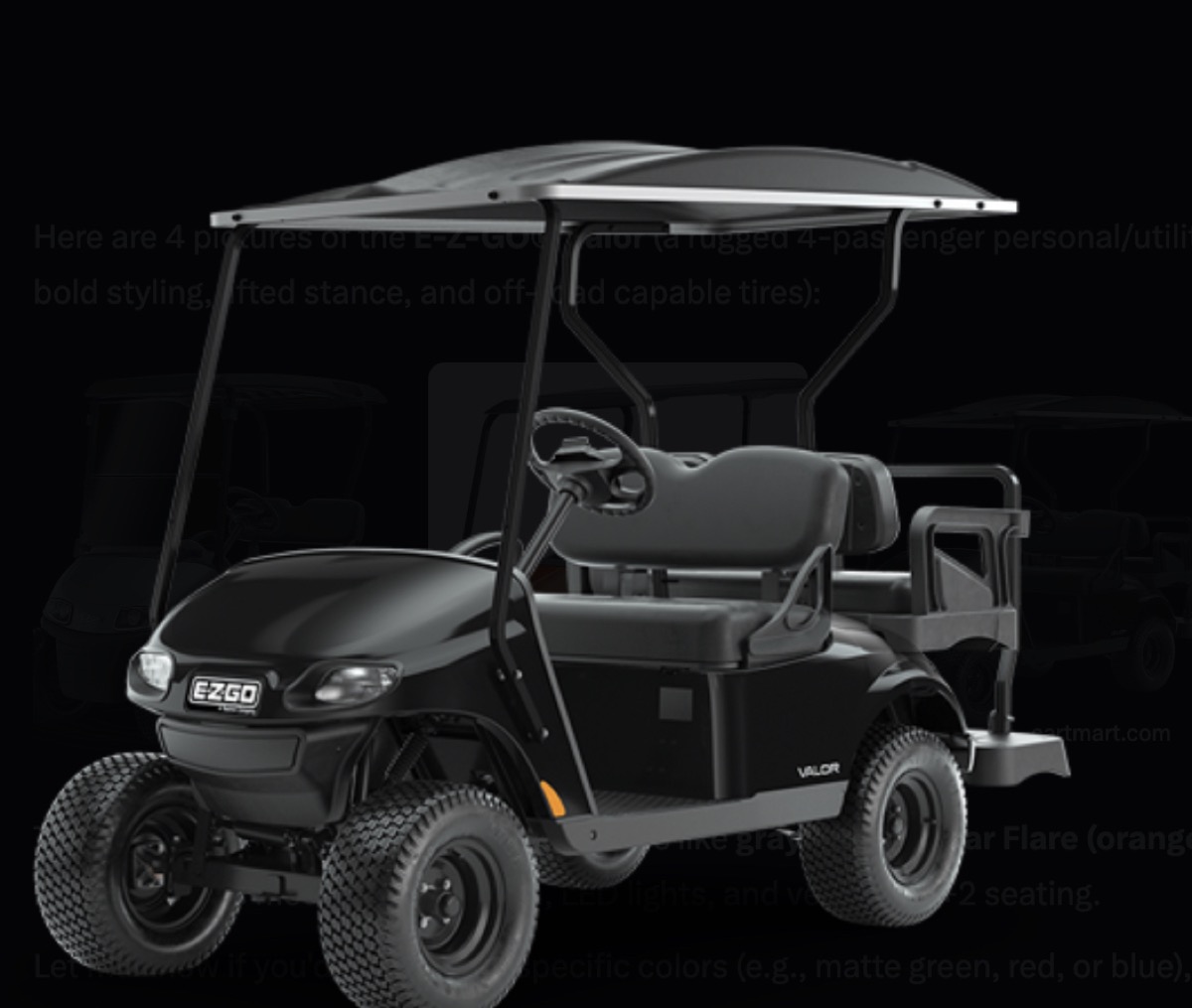 E-Z-GO Valor dash detail