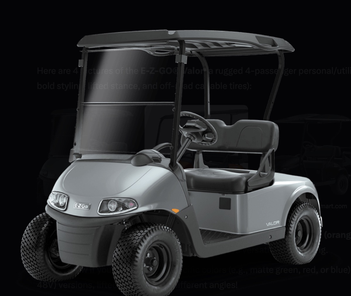 E-Z-GO Valor front angle